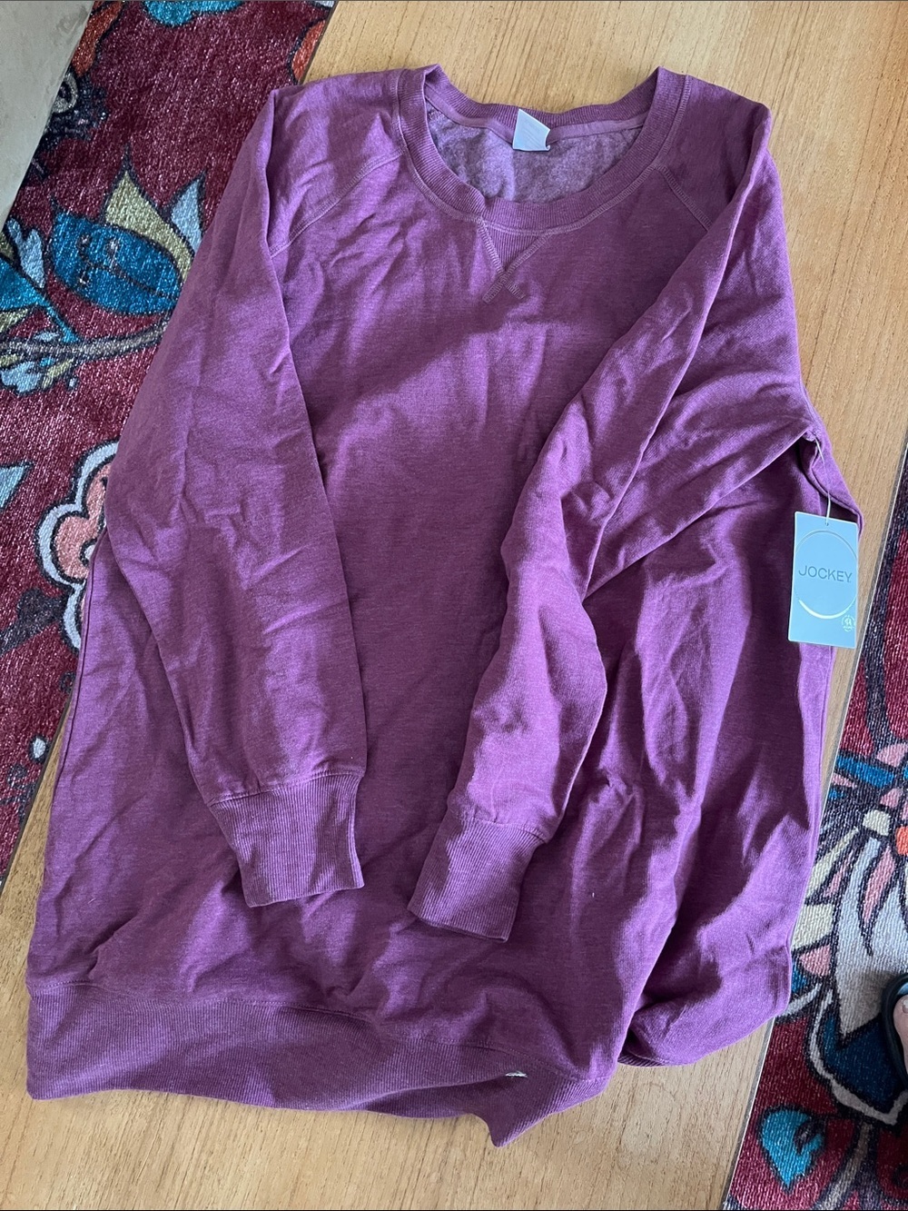 Jockey Plum Long-Sleeve Tunic Sweatshirt NWT